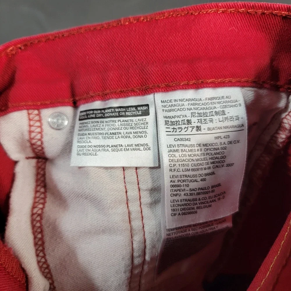 Levi's 569 Jeans Men's 38x32 Red Denim Pants Button Fly Medium Wash Straight Leg